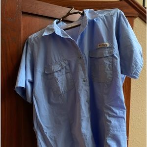 Columbia PFG light blue button up shirt. XXL